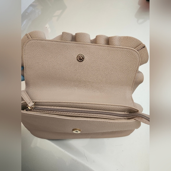 Taupe Color Ruffle Clutch - Picture 3 of 7